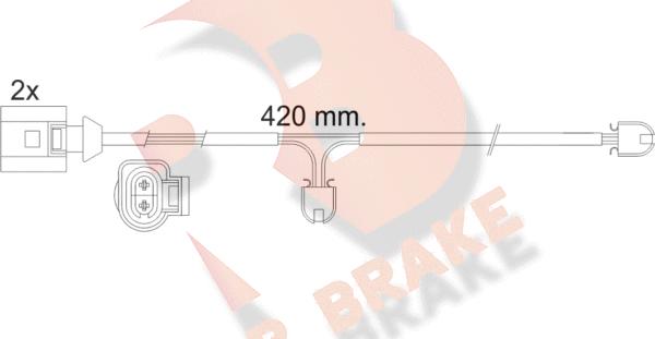 R Brake 610476RB - Сигнализатор, износ тормозных колодок autospares.lv