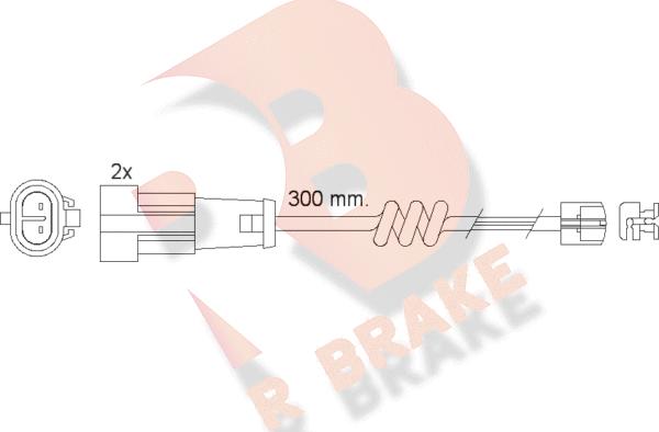 R Brake 610470RB - Сигнализатор, износ тормозных колодок autospares.lv