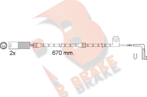 R Brake 610478RB - Сигнализатор, износ тормозных колодок autospares.lv