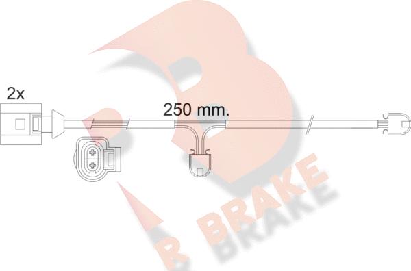 R Brake 610477RB - Сигнализатор, износ тормозных колодок autospares.lv