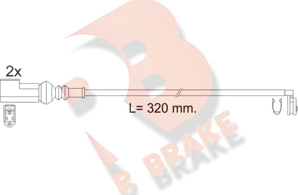 R Brake 610592RB - Сигнализатор, износ тормозных колодок autospares.lv