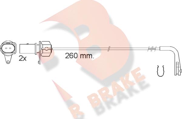 R Brake 610545RB - Сигнализатор, износ тормозных колодок autospares.lv