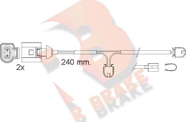 R Brake 610546RB - Сигнализатор, износ тормозных колодок autospares.lv