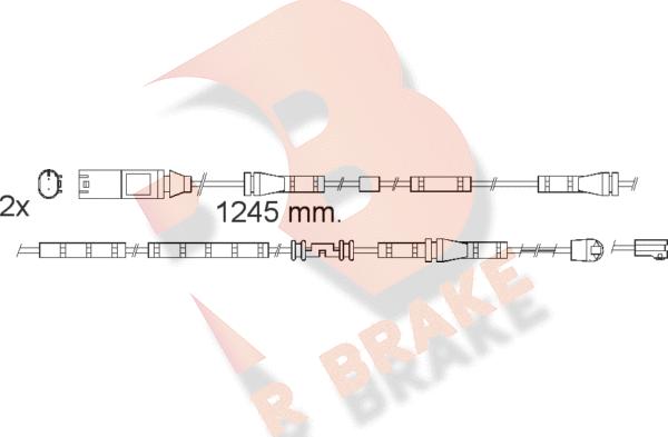 R Brake 610559RB - Сигнализатор, износ тормозных колодок autospares.lv