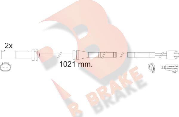 R Brake 610554RB - Сигнализатор, износ тормозных колодок autospares.lv