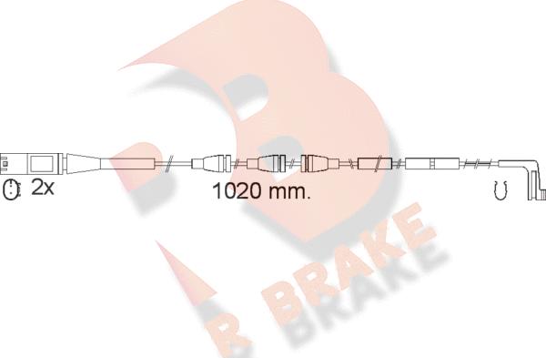 R Brake 610555RB - Сигнализатор, износ тормозных колодок autospares.lv