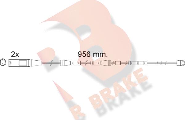 R Brake 610556RB - Сигнализатор, износ тормозных колодок autospares.lv