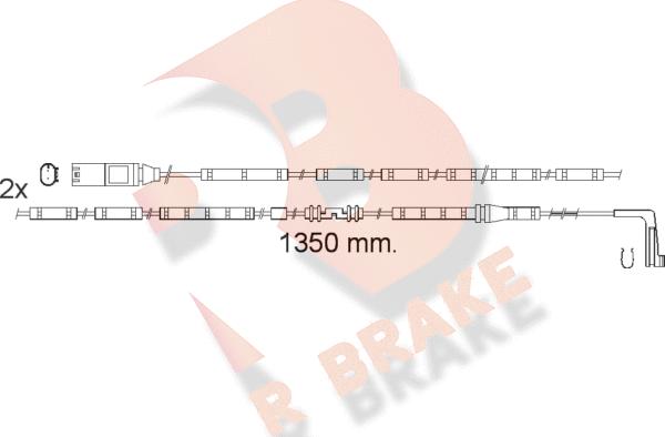 R Brake 610551RB - Сигнализатор, износ тормозных колодок autospares.lv