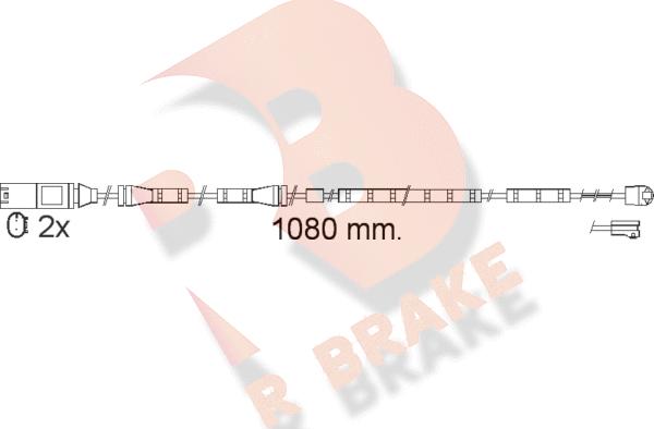 R Brake 610558RB - Сигнализатор, износ тормозных колодок autospares.lv