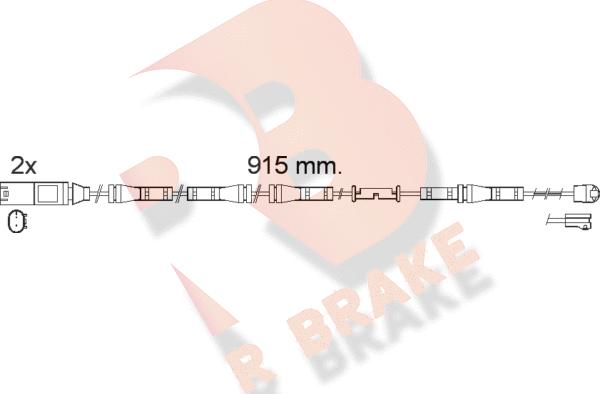 R Brake 610557RB - Сигнализатор, износ тормозных колодок autospares.lv