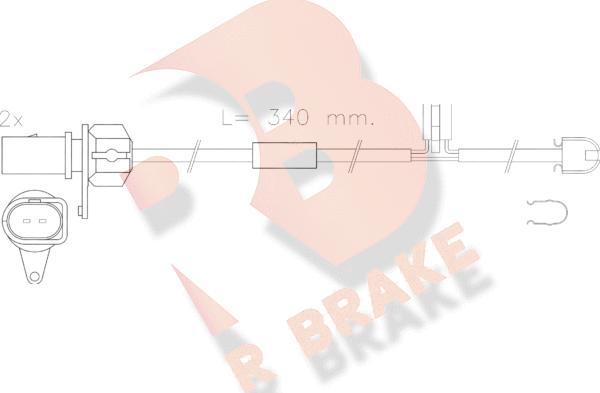 R Brake 610566RB - Сигнализатор, износ тормозных колодок autospares.lv