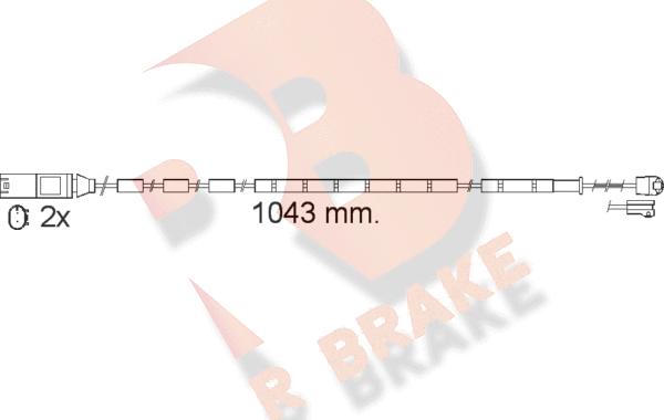 R Brake 610560RB - Сигнализатор, износ тормозных колодок autospares.lv