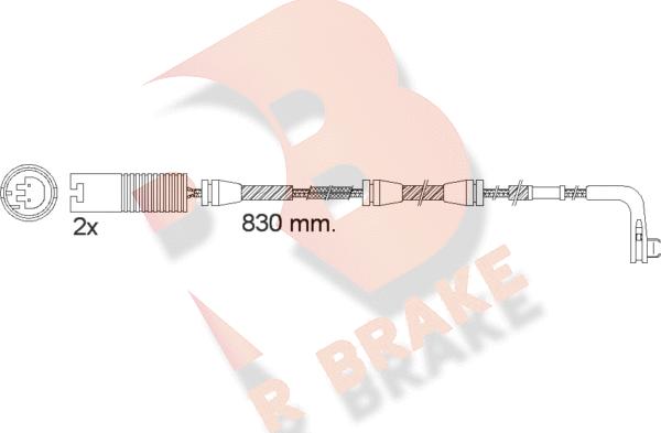 R Brake 610503RB - Сигнализатор, износ тормозных колодок autospares.lv