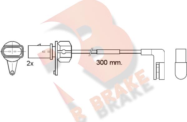 R Brake 610507RB - Сигнализатор, износ тормозных колодок autospares.lv