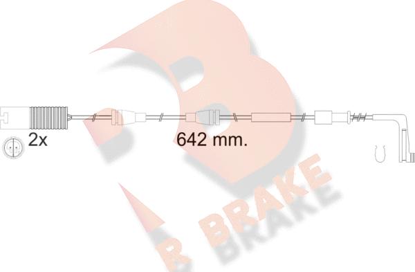 R Brake 610538RB - Сигнализатор, износ тормозных колодок autospares.lv