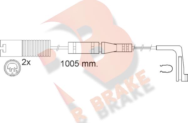 R Brake 610537RB - Сигнализатор, износ тормозных колодок autospares.lv