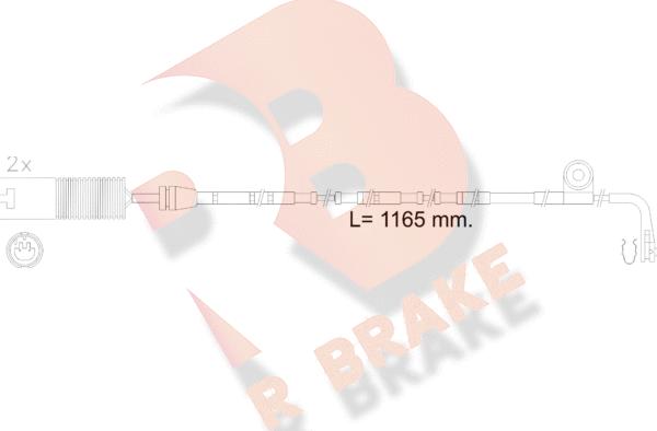 R Brake 610604RB - Сигнализатор, износ тормозных колодок autospares.lv