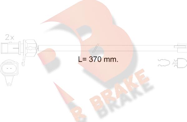 R Brake 610608RB - Сигнализатор, износ тормозных колодок autospares.lv