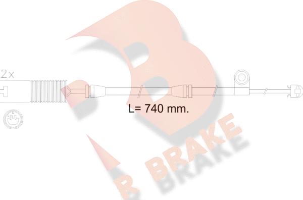 R Brake 610603RB - Сигнализатор, износ тормозных колодок autospares.lv