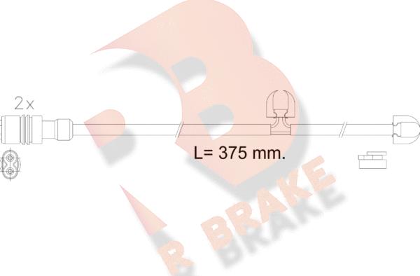 R Brake 610615RB - Сигнализатор, износ тормозных колодок autospares.lv