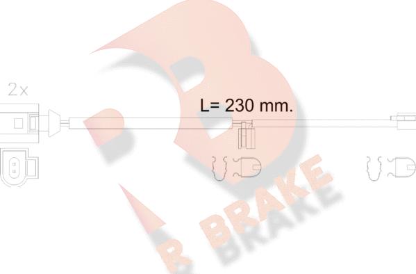 R Brake 610611RB - Сигнализатор, износ тормозных колодок autospares.lv