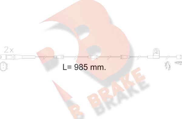 R Brake 610621RB - Сигнализатор, износ тормозных колодок autospares.lv