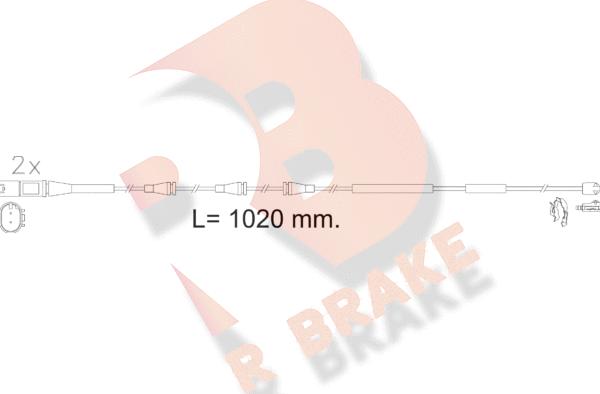 R Brake 610623RB - Сигнализатор, износ тормозных колодок autospares.lv