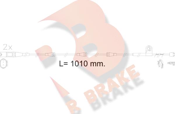 R Brake 610622RB - Сигнализатор, износ тормозных колодок autospares.lv