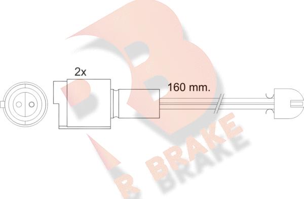 R Brake 610090RB - Сигнализатор, износ тормозных колодок autospares.lv