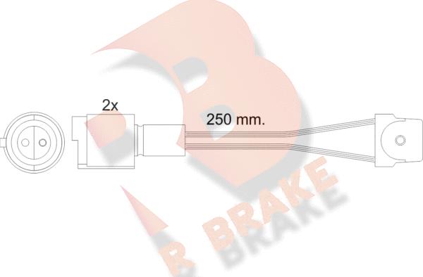 R Brake 610091RB - Сигнализатор, износ тормозных колодок autospares.lv