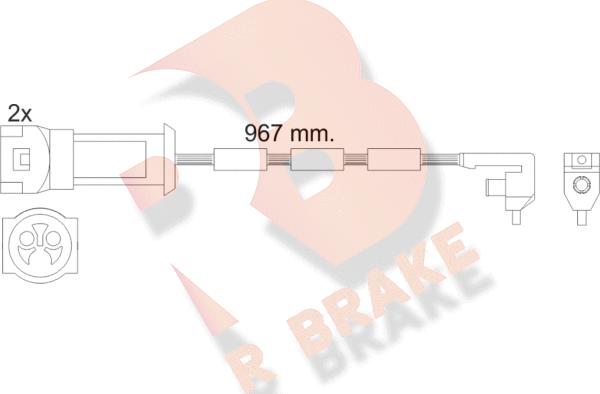 R Brake 610069RB - Сигнализатор, износ тормозных колодок autospares.lv