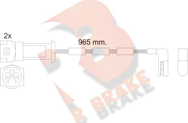 R Brake 610068RB - Сигнализатор, износ тормозных колодок autospares.lv