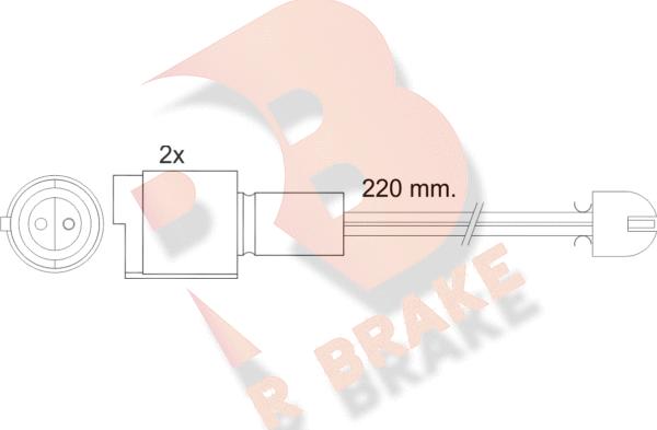 R Brake 610394RB - Сигнализатор, износ тормозных колодок autospares.lv