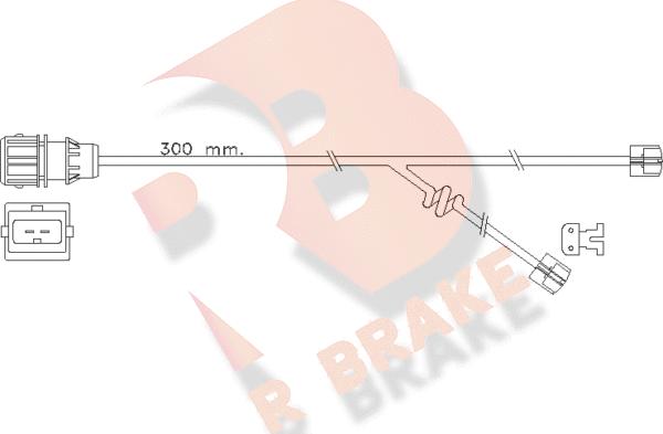 R Brake 610304RB - Сигнализатор, износ тормозных колодок autospares.lv