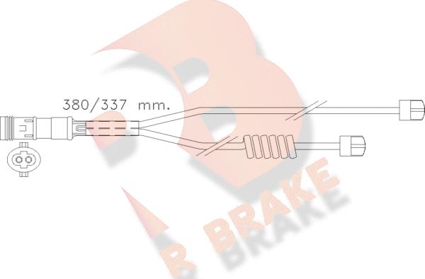 R Brake 610303RB - Сигнализатор, износ тормозных колодок autospares.lv