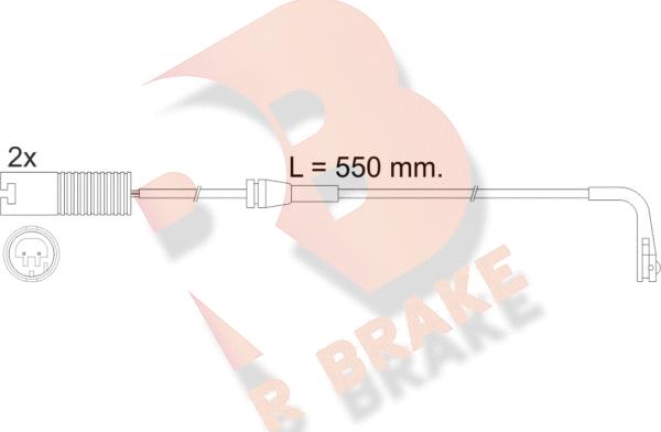 R Brake 610388RB - Сигнализатор, износ тормозных колодок autospares.lv