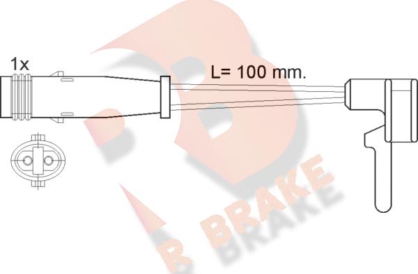 R Brake 610323RB - Сигнализатор, износ тормозных колодок autospares.lv
