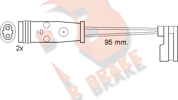 R Brake 610370RB - Сигнализатор, износ тормозных колодок autospares.lv