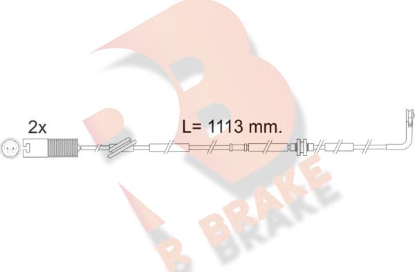 R Brake 610299RB - Сигнализатор, износ тормозных колодок autospares.lv