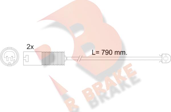 R Brake 610240RB - Сигнализатор, износ тормозных колодок autospares.lv