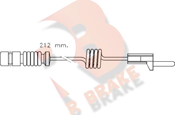 R Brake 610259RB - Сигнализатор, износ тормозных колодок autospares.lv