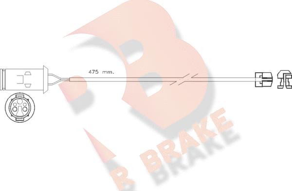 R Brake 610255RB - Сигнализатор, износ тормозных колодок autospares.lv