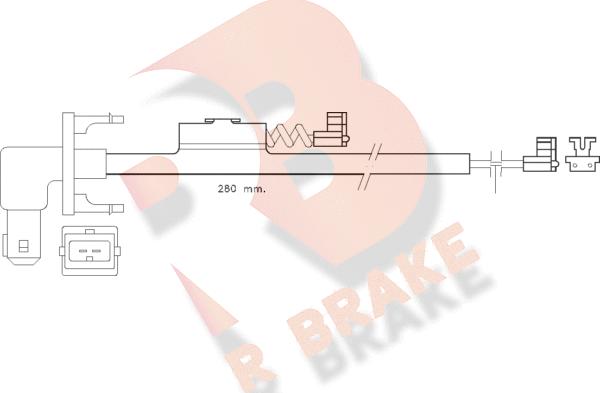 R Brake 610288RB - Сигнализатор, износ тормозных колодок autospares.lv