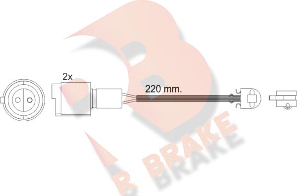 R Brake 610239RB - Сигнализатор, износ тормозных колодок autospares.lv