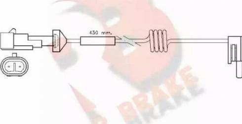 R Brake 610235RB - Сигнализатор, износ тормозных колодок autospares.lv