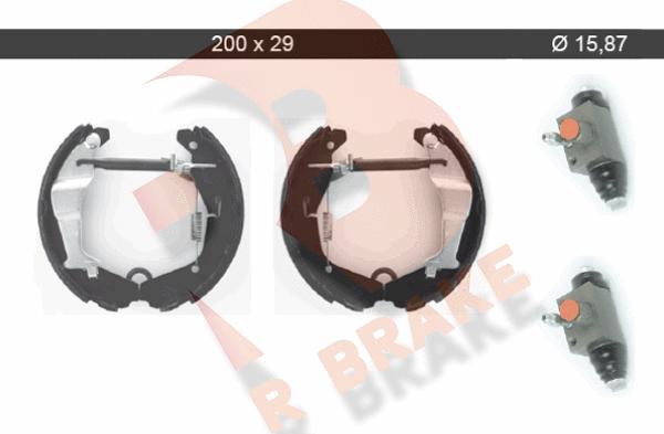 R Brake 79RBKT0095 - Комплект тормозных колодок, барабанные autospares.lv