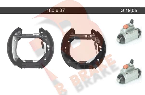 R Brake 79RBKT0098 - Комплект тормозных колодок, барабанные autospares.lv