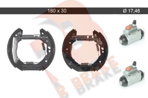 R Brake 79RBKT0097 - Комплект тормозных колодок, барабанные autospares.lv