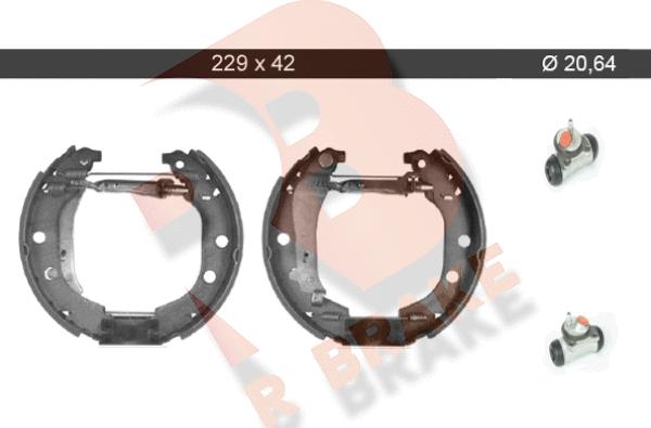 R Brake 79RBKT0045 - Комплект тормозных колодок, барабанные autospares.lv