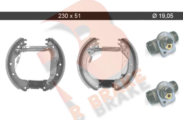 R Brake 79RBKT0040 - Комплект тормозных колодок, барабанные autospares.lv